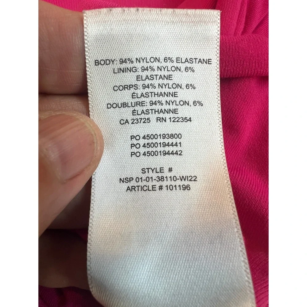Aritzia Babaton Fuchsia Pink Contour Crew Cropped T-shirt Top SZL